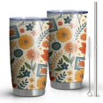 thumbnail image 1 of 20 Oz Pioneer Flower Coffee Tumbler Double Wall Insulated Stainless Steel Water Bottle | Metal Reusable Thermoses Flask with Cup Cap | Leak & Sweat Proof with Anti-Dust Lid, 1 of 7