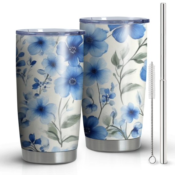 20 Oz Pioneer Flower Coffee Tumbler Double Wall Insulated Stainless Steel Water Bottle | Metal Reusable Thermoses Flask with Cup Cap | Leak & Sweat Proof with Anti-Dust Lid