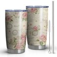 thumbnail image 1 of 20 Oz Pioneer Flower Coffee Tumbler Double Wall Insulated Stainless Steel Water Bottle | Metal Reusable Thermoses Flask with Cup Cap | Leak & Sweat Proof with Anti-Dust Lid, 1 of 7