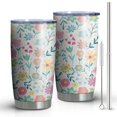 thumbnail image 1 of 20 Oz Pioneer Flower Coffee Tumbler Double Wall Insulated Stainless Steel Water Bottle | Metal Reusable Thermoses Flask with Cup Cap | Leak & Sweat Proof with Anti-Dust Lid, 1 of 7