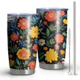 thumbnail image 1 of 20 Oz Pioneer Flower Coffee Tumbler Double Wall Insulated Stainless Steel Water Bottle | Metal Reusable Thermoses Flask with Cup Cap | Leak & Sweat Proof with Anti-Dust Lid, 1 of 7