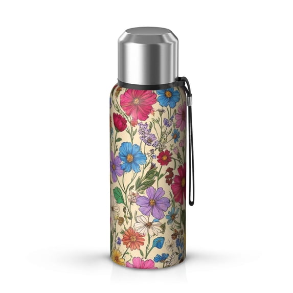 20 Oz Pioneer Flower Coffee Tumbler Double Wall Insulated Stainless Steel Water Bottle | Metal Reusable Thermoses Flask with Cup Cap | Leak & Sweat Proof with Anti-Dust Lid
