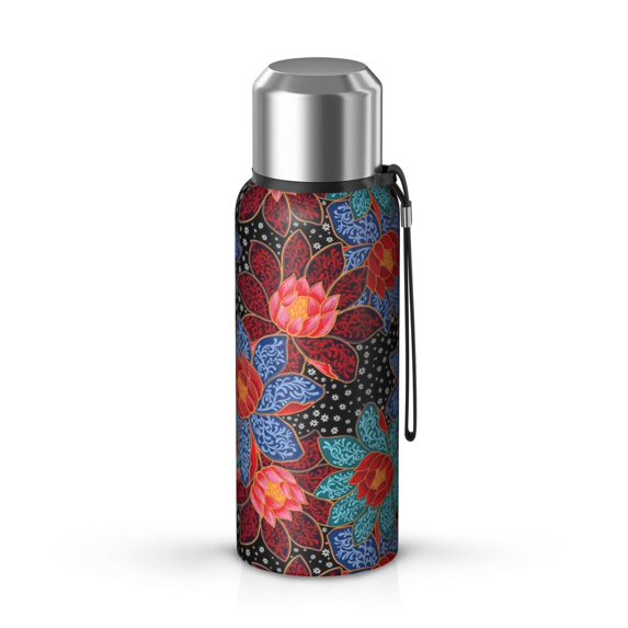 20 Oz Pioneer Flower Coffee Tumbler Double Wall Insulated Stainless Steel Water Bottle | Metal Reusable Thermoses Flask with Cup Cap | Leak & Sweat Proof with Anti-Dust Lid
