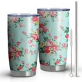 thumbnail image 1 of 20 Oz Pioneer Flower Coffee Tumbler Double Wall Insulated Stainless Steel Water Bottle | Metal Reusable Thermoses Flask with Cup Cap | Leak & Sweat Proof with Anti-Dust Lid, 1 of 7