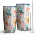 thumbnail image 1 of 20 Oz Pioneer Flower Coffee Tumbler Double Wall Insulated Stainless Steel Water Bottle | Metal Reusable Thermoses Flask with Cup Cap | Leak & Sweat Proof with Anti-Dust Lid, 1 of 7