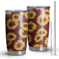 thumbnail image 1 of 20 Oz Red Sunflower Coffee Tumbler Double Wall Insulated Stainless Steel Water Bottle | Metal Reusable Thermoses Flask with Cup Cap | Leak & Sweat Proof with Anti-Dust Lid, 1 of 7