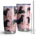 thumbnail image 1 of 20 Oz Rottweiler Dogs with Flowers Coffee Tumbler Double Wall Insulated Stainless Steel Water Bottle | Metal Reusable Thermoses Flask with Cup Cap | Leak & Sweat Proof with Anti-Dust Lid, 1 of 7