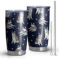 thumbnail image 1 of 20 Oz Siberian Husky Coffee Tumbler Double Wall Insulated Stainless Steel Water Bottle | Metal Reusable Thermoses Flask with Cup Cap | Leak & Sweat Proof with Anti-Dust Lid, 1 of 7