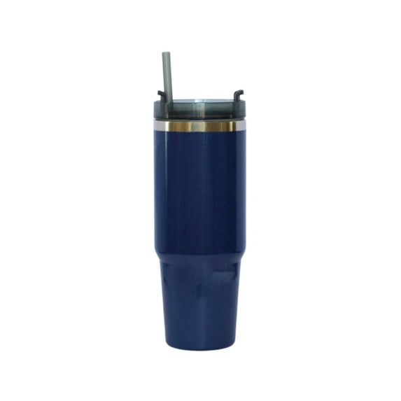 20 Oz Stainless Steel Tumbler with Straw - Navy