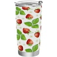 thumbnail image 1 of 20 Oz Stainless Steel Vacuum Insulated Tumbler Watercolor Strawberry White Flowers Coffee Cup with Lids and Straw Double Wall Water Travel Mug for Hot and Cold Drinks for Home Office, 1 of 6