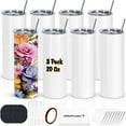 thumbnail image 1 of 20 Oz Sublimation Tumblers Bulk, Sublimation Blank Tumbler, Stainless Steel Double Wall Insulated Sublimation Cups with Lid and straw, Individually Box (8 Pack), 1 of 6