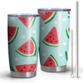 thumbnail image 1 of 20 Oz Summer Watermelon Coffee Tumbler Double Wall Insulated Stainless Steel Water Bottle | Metal Reusable Thermoses Flask with Cup Cap | Leak & Sweat Proof with Anti-Dust Lid, 1 of 7