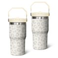 thumbnail image 1 of 20 Oz Tumbler Beige Leopard Print Tumbler with Lid and Straw, Birthday Gift Cup for Friend Women Men Coffee Travel Mug Thanksgiving Day Halloween Christmas Gift Water Bottle, 1 of 1