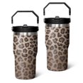 thumbnail image 1 of 20 Oz Tumbler Brown Leopard Print Tumbler with Lid and Straw, Birthday Gift Cup for Friend Women Men Coffee Travel Mug Thanksgiving Day Halloween Christmas Gift Water Bottle, 1 of 1