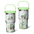 thumbnail image 1 of 20 Oz Tumbler Cactus Green Tumbler with Lid and Straw, Birthday Gift Cup for Friend Women Men Coffee Travel Mug Thanksgiving Day Halloween Christmas Gift Water Bottle, 1 of 1