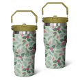 thumbnail image 1 of 20 Oz Tumbler Christmas Holly and Fruits Tumbler with Lid and Straw, Birthday Gift Cup for Friend Women Men Coffee Travel Mug Thanksgiving Day Halloween Christmas Gift Water Bottle, 1 of 1