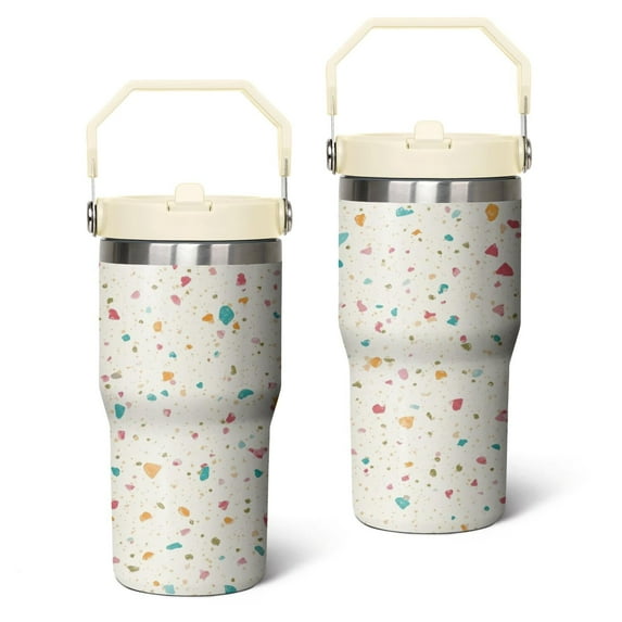 20 Oz Tumbler Colored Fragments Tumbler with Lid and Straw, Birthday Gift Cup for Friend Women Men Coffee Travel Mug Thanksgiving Day Halloween Christmas Gift Water Bottle