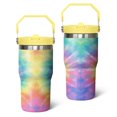 thumbnail image 1 of 20 Oz Tumbler Colored Tie-dyeing Tumbler with Lid and Straw, Birthday Gift Cup for Friend Women Men Coffee Travel Mug Thanksgiving Day Halloween Christmas Gift Water Bottle, 1 of 1