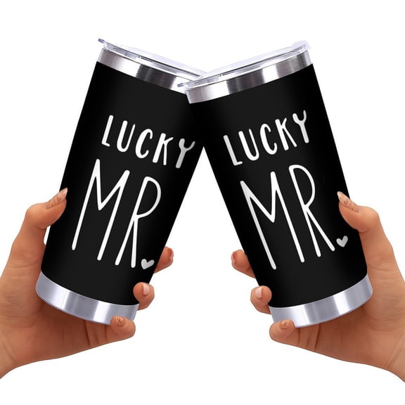 20 Oz Tumbler -Engagement Gifts for Couples - Mr And Mrs, Just Married Newlywed Gift for The Bride Groom, Wedding Day Essentials
