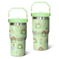 thumbnail image 1 of 20 Oz Tumbler Green Cartoon Frog Tumbler with Lid and Straw, Birthday Gift Cup for Friend Women Men Coffee Travel Mug Thanksgiving Day Halloween Christmas Gift Water Bottle, 1 of 1