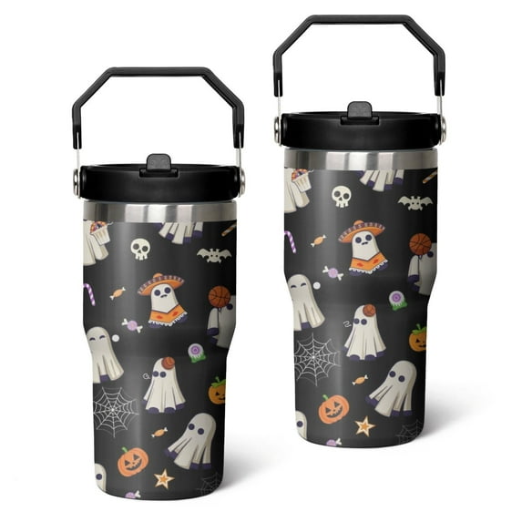 20 Oz Tumbler Halloween Ghost Pumpkin Spider Web Tumbler with Lid and Straw, Birthday Gift Cup for Friend Women Men Coffee Travel Mug Thanksgiving Day Halloween Christmas Gift Water Bottle