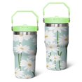 thumbnail image 1 of 20 Oz Tumbler Light Blue Daisy Oil Painting Tumbler with Lid and Straw, Birthday Gift Cup for Friend Women Men Coffee Travel Mug Thanksgiving Day Halloween Christmas Gift Water Bottle, 1 of 1