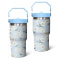 thumbnail image 1 of 20 Oz Tumbler Light Blue Daisy Tumbler with Lid and Straw, Birthday Gift Cup for Friend Women Men Coffee Travel Mug Thanksgiving Day Halloween Christmas Gift Water Bottle, 1 of 1