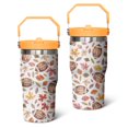 thumbnail image 1 of 20 Oz Tumbler Maple Leaf Rugby in Autumn Tumbler with Lid and Straw, Birthday Gift Cup for Friend Women Men Coffee Travel Mug Thanksgiving Day Halloween Christmas Gift Water Bottle, 1 of 1