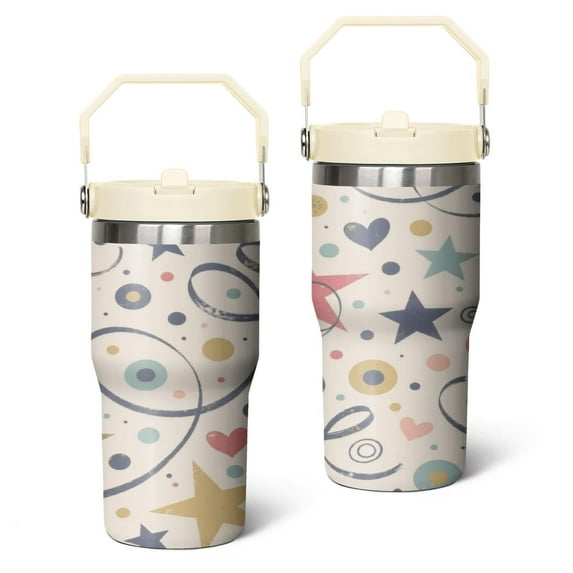 20 Oz Tumbler Marble Modern Geometric Flowers Tumbler with Lid and Straw, Birthday Gift Cup for Friend Women Men Coffee Travel Mug Thanksgiving Day Halloween Christmas Gift Water Bottle