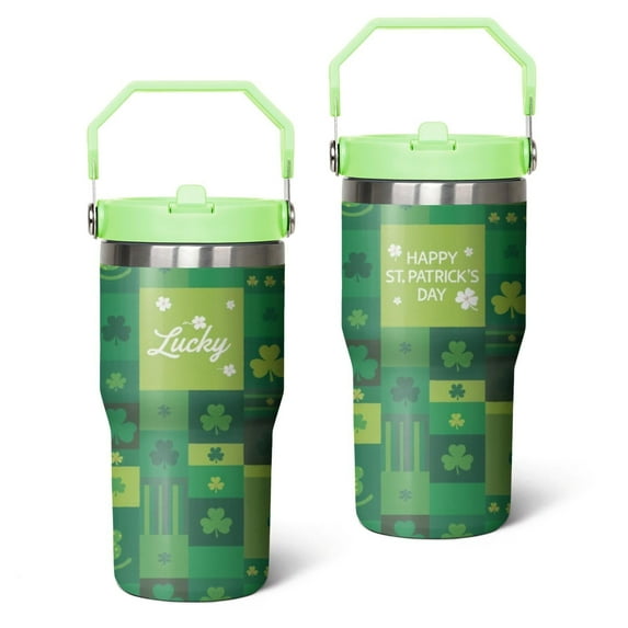 20 Oz Tumbler SAN Pa Spring Clover Tumbler with Lid and Straw, Birthday Gift Cup for Friend Women Men Coffee Travel Mug Thanksgiving Day Halloween Christmas Gift Water Bottle