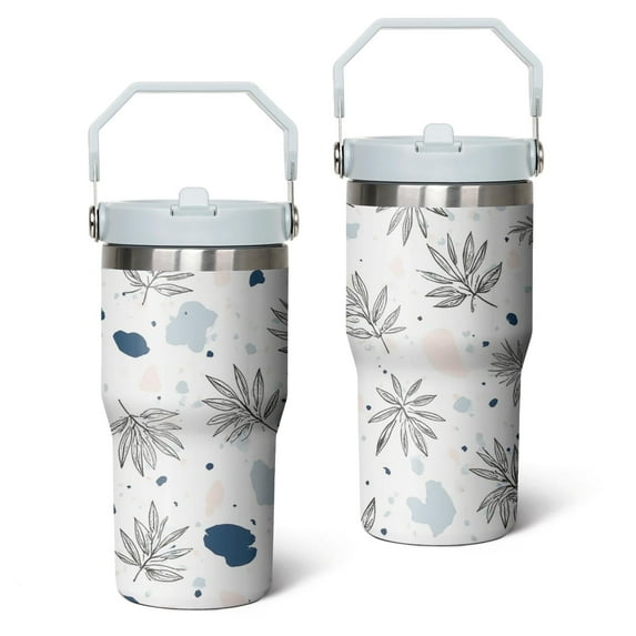 20 Oz Tumbler Watercolor Flowers Tumbler with Lid and Straw, Birthday Gift Cup for Friend Women Men Coffee Travel Mug Thanksgiving Day Halloween Christmas Gift Water Bottle
