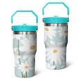 thumbnail image 1 of 20 Oz Tumbler White Daisies with a Blue Background Tumbler with Lid and Straw, Birthday Gift Cup for Friend Women Men Coffee Travel Mug Thanksgiving Day Halloween Christmas Gift Water Bottle, 1 of 1