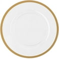 thumbnail image 1 of (20 PACK) EcoQuality 13" inch Round Clear Plastic Charger Plates with Gold Rim - China Like Party Plates, Heavy Duty Large Disposable Dinner Plates, Reusable Salad Plate, Wedding, Catering, Events, 1 of 5