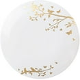 thumbnail image 1 of (20 PACK) EcoQuality 7.5" inch Round White Plastic Plates with Gold Floral Design - Spring Flower Heavy Duty Large Disposable Charger Dinner Plate Weddings, Tableware, China Like Party Plates, 1 of 3