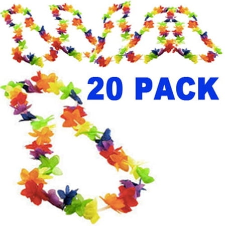 20 PACK Rainbow Flower Hawiian Lei LGBT Gay Lesbian Pride Party Parade Accessory
