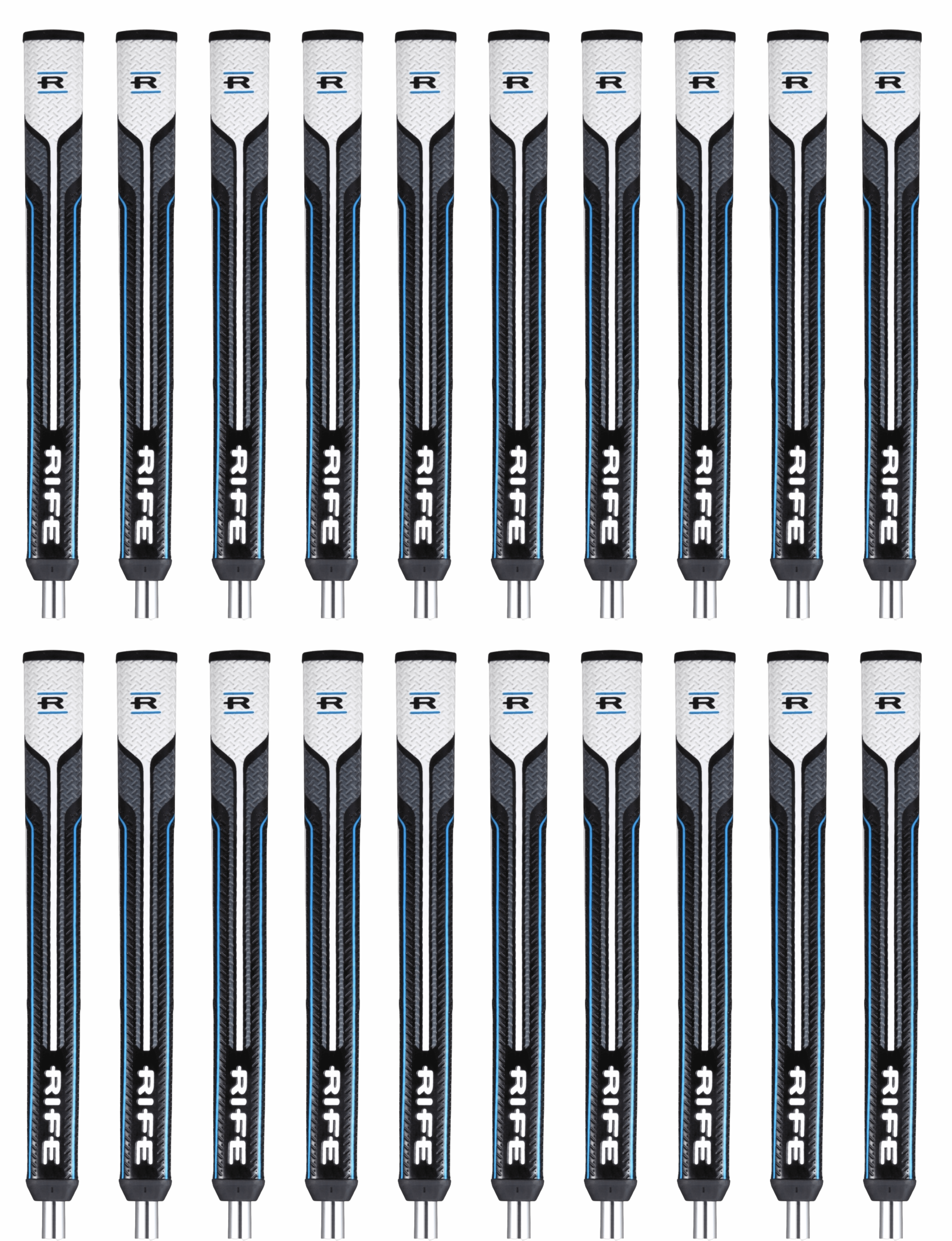 20 PACK Rife RG 2.0 Pistol Style Golf Putter Grip Bulk Pack (10 Inches Long)