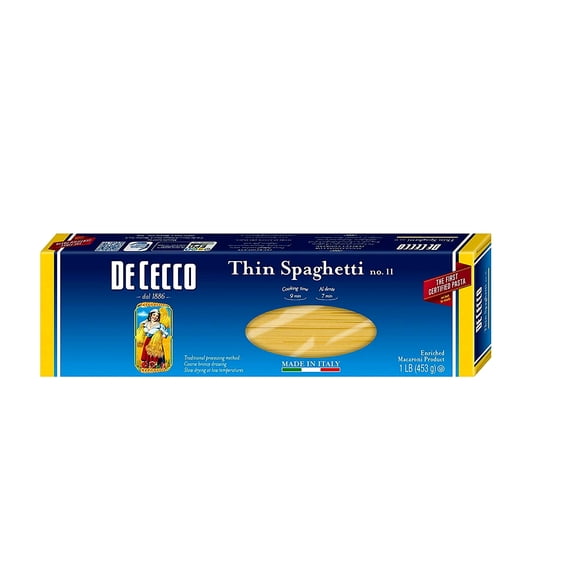 20 PACKS : De Cecco Pasta, Thin Spaghetti, 16 Ounce