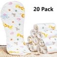 thumbnail image 1 of 20 PC Unisex Baby Cloth Diapers Washable Cotton Reusable Diaper Cute Printed Soft Absorbent Burp Cloths Babies Toddlers, 3 Layers, 13.78 *5.51 In, 1 of 7