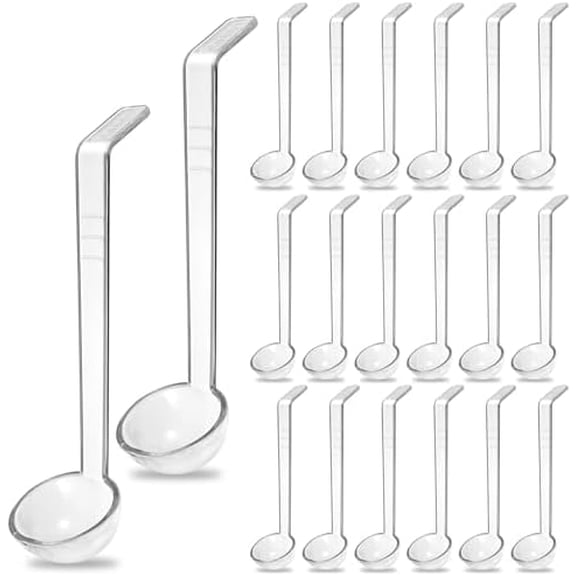 20 PCS 1 oz Plastic Soup Ladle with 7 Inches Long Handle, Mini Ladle Spoon for Serving Salad Dressings Punch Bowl Sauces and ToppingsTransparent