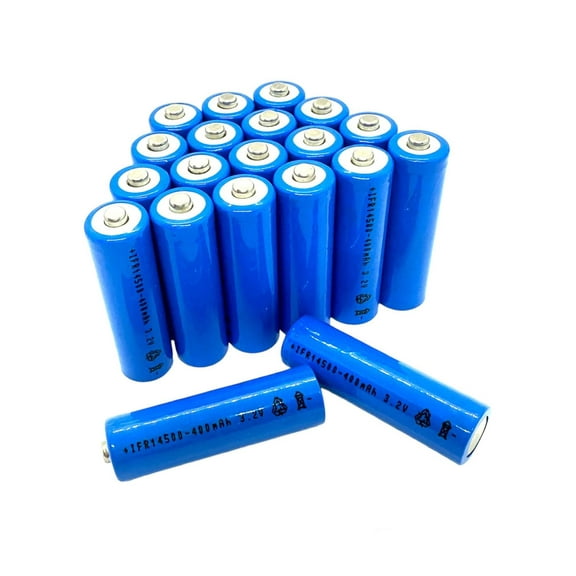 20-PCS 14500 LiFePO4 AA 3.2V 400mAh Rechargeable Batteries Solar Lights RELIGHTABLE IFR14500 14500TU20