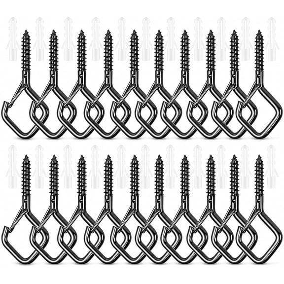 20 PCS 2.2 Inch Stainless Steel Screw Eye Hooks, Heavy Duty Windproof Ceiling Hooks for Hanging Plants Cups Lights Outdoor Decorations