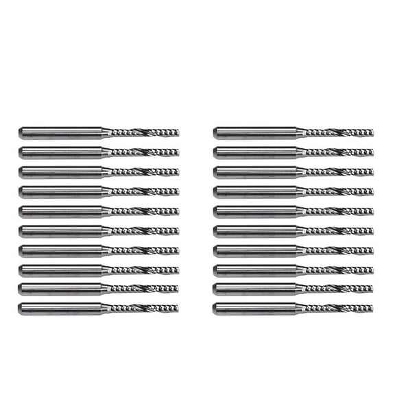 20 PCS 2mm X 15mm Carbide Single Flute End Mill Router Bit for Engraving Machine