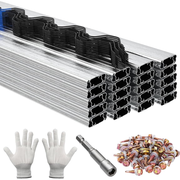 20 PCS 3.28FT Greenhouse Wiggle Spring Wire and Lock Channel Kit, Greenhouse Channel and PVC Coated Spring for Plastic Film, Netting or Cloth, Comes with Seal Tight Screws and Driver.
