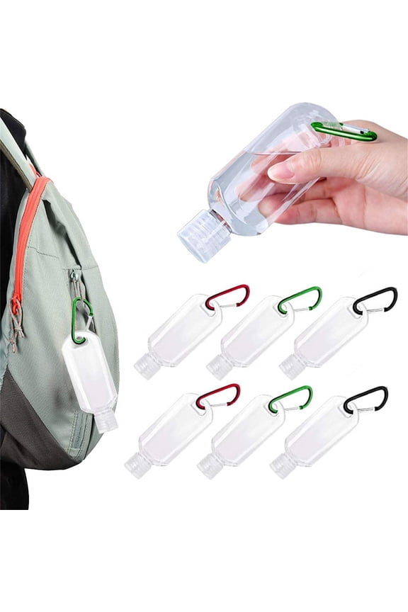 20 PCS 50ml Portable Travel Plastic Clear Keychain Bottles,Travel Bottles Keychain,Plastic Keychain Bottles, Leakproof Refillable Empty Bottles Hand Sanitizer Containers with Cap and Carabiner