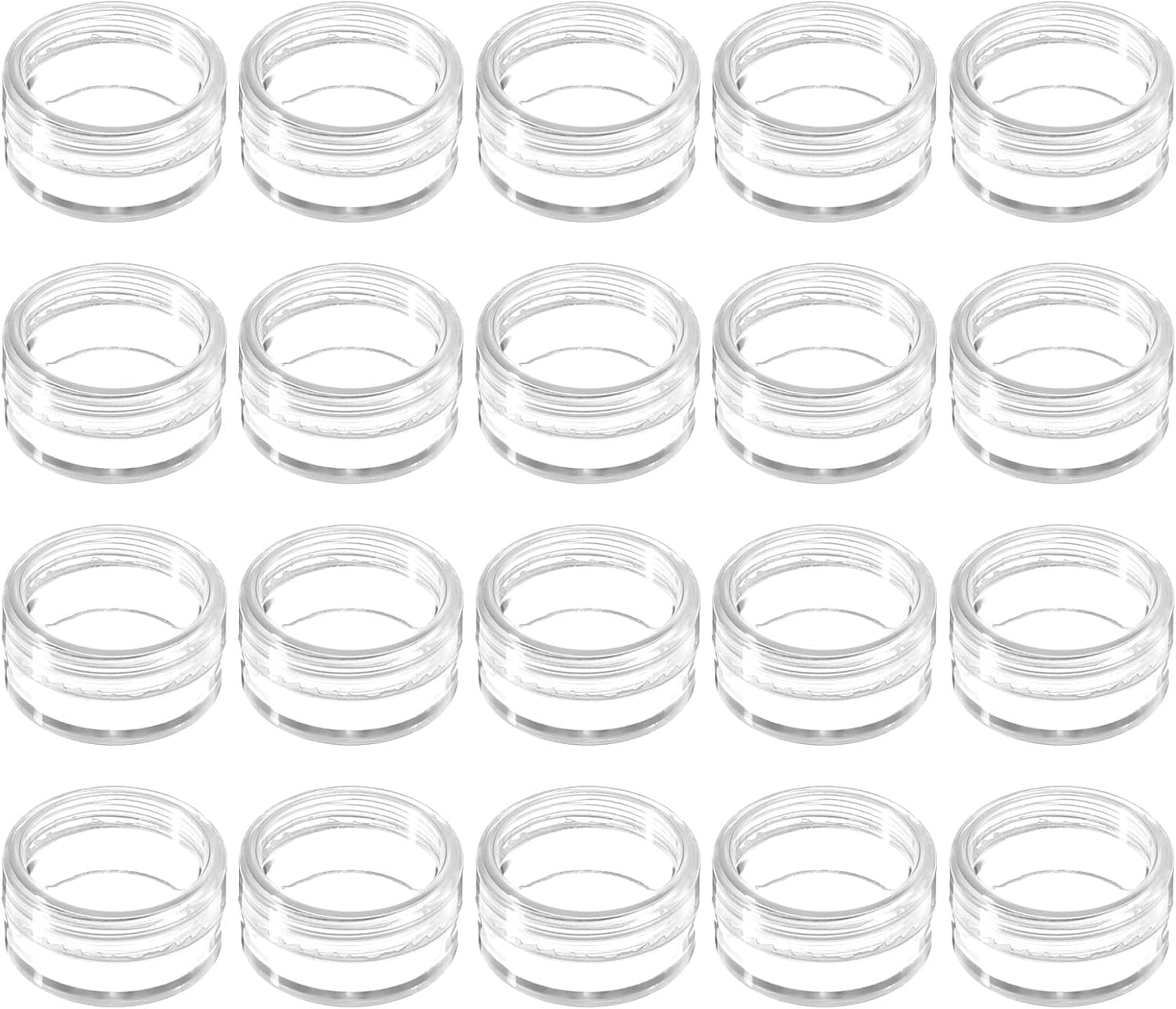 20 PCS 5ml Clear Sample Pots, Small Plastic Containers with Lids, Round ...