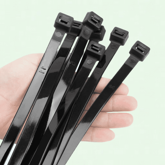20 PCS 60 Inch Black Zip Ties, Extra Long Heavy Duty Plastic Wire Ties 250 lbs, UV Resistant for Indoor and Outdoor Use