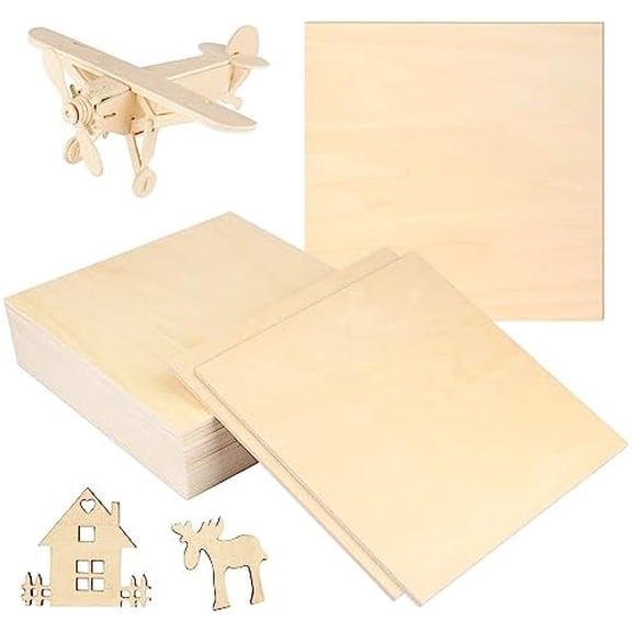 20 PCS 8 Inch Square Basswood Board, Thickness 6 mm, Basswood Sheets, balsa Wood Sheet,Plywood Sheets for Laser, CNC Cutting, Wood Burning, Drawing Painting, Wood Engraving,by GNIEMCKIN