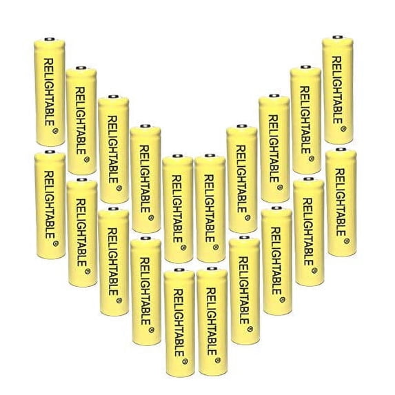 RELIGHTABLE AA NiCd 600mAh 1.2V Rechargeable Batteries for Solar Garden Lights (Pack of 20)