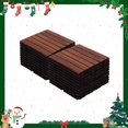 thumbnail image 1 of 20 PCS Acacia Hardwood Interlocking Deck Tiles, 12" x 12", Waterproof Outdoor Flooring for Patio, Balcony, Poolside, Brown, 1 of 8