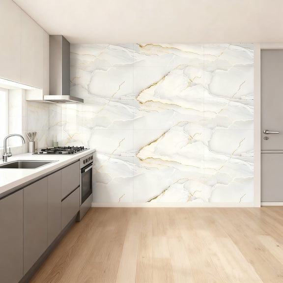 20 PCS Anti-Marble Peel and Stick Backsplash Tiles,12 x 12 Inch Self Adhesive Vinyl Wall Tiles for Waterproof Removable Kitchen Bathroom Wall Decor